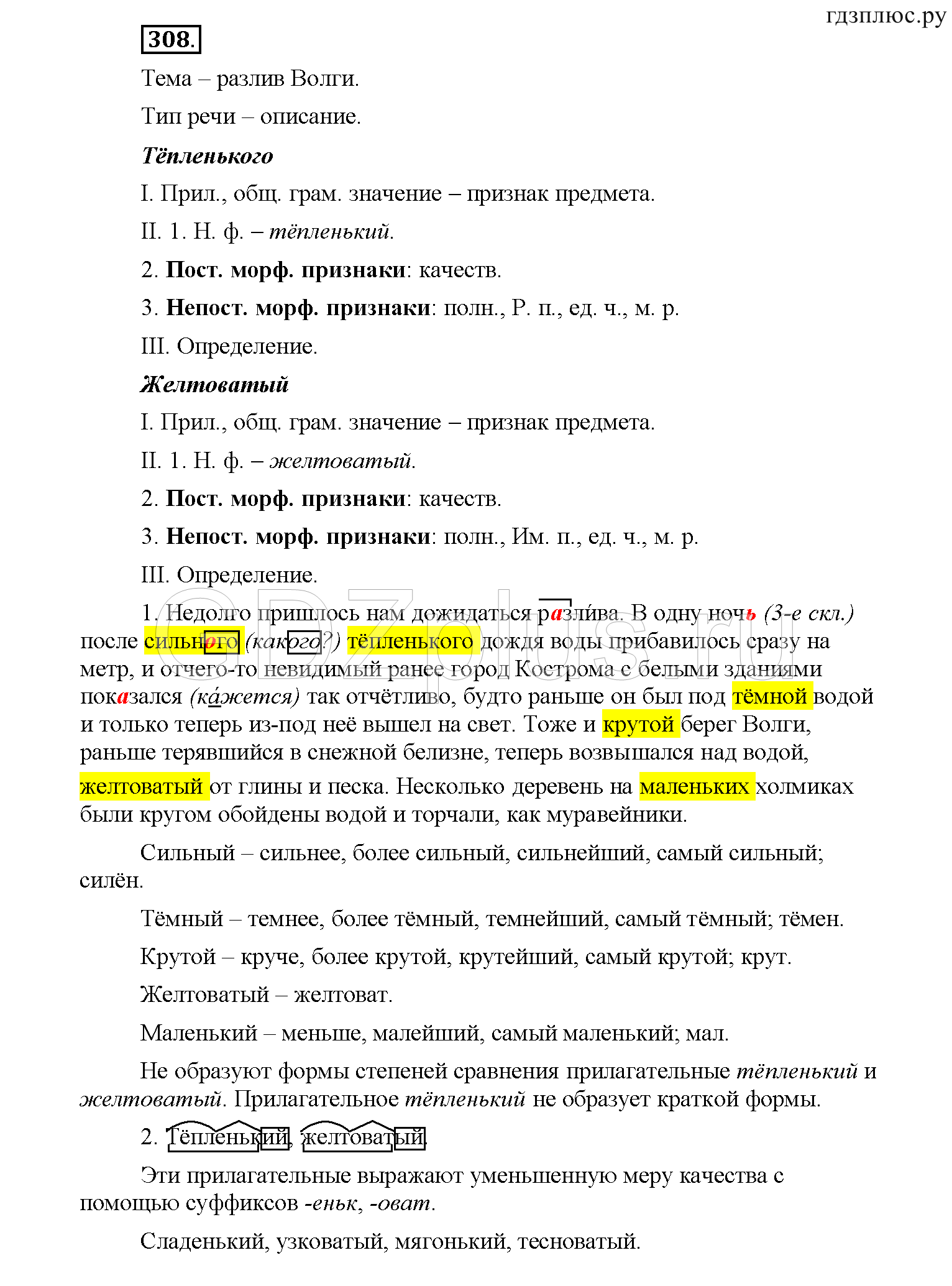 >Русский язык Рыбченкова 6 класс Дополнительные вопросы