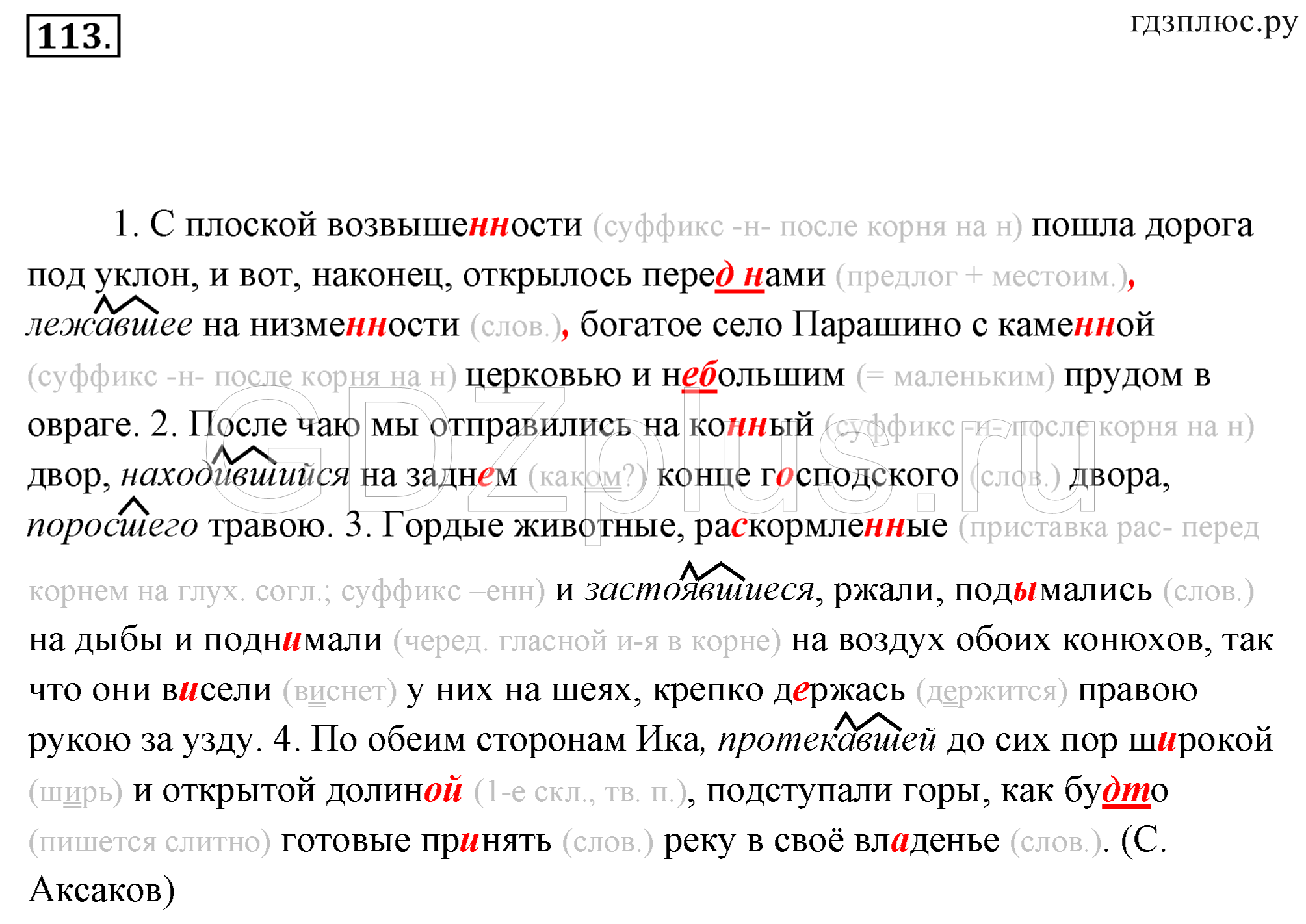 Русский язык 7 класс ладыженская 113